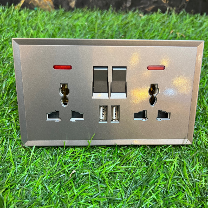 Luxury Twin USB Silver Socket